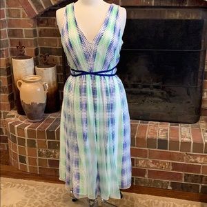 Green/Blue Plaid Silk Shoshanna Dress